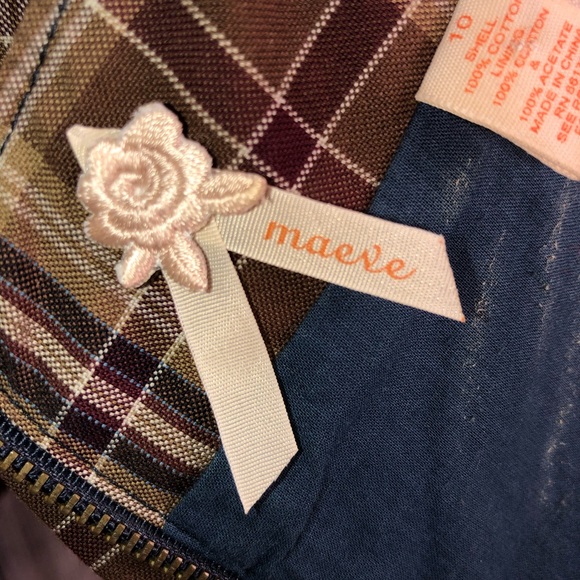 SOLD Anthropologie Maeve  Brown Plaid Dress - Picture 6 of 8